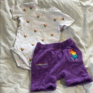 Disney World Pride Rainbow White and Purple Matching Set with Decorative Details